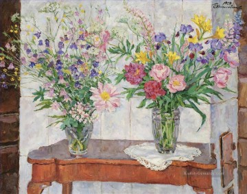  Bouquet Werke - ZWEI BOUQUETS VON MULTI COLOURED FLOWERS VON einem STOVE Petr Petrovich Konchalovsky